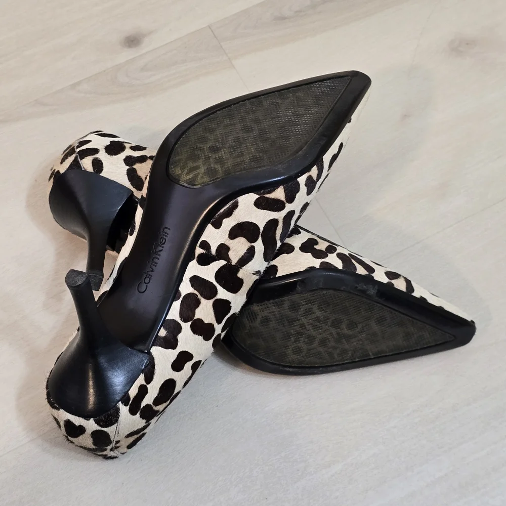 Calvin Klein dolly Women Animal leopard Print Pumps 3" Heels Pointed toe 9.5M - Picture 15 of 16